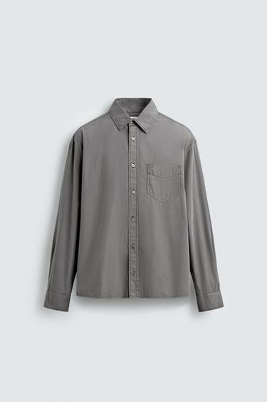 CAMISA RELAXED FIT ALGODÓN - Gris de Zara