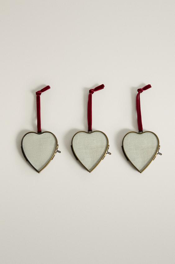 WEIHNACHTSBAUMSCHMUCK HERZ-RAND (3ER-PACK) - Goldfarben von Zara - Bild 0