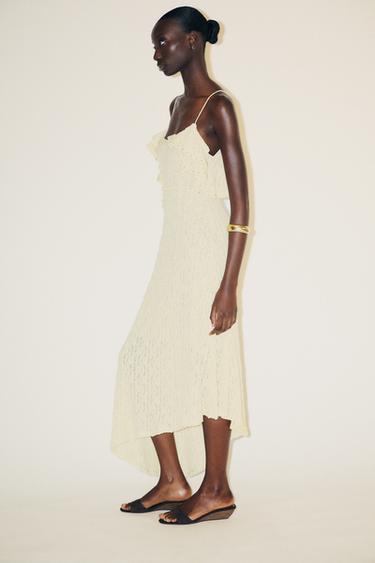 STUDDED LACE DRESS - Yellow by Zara