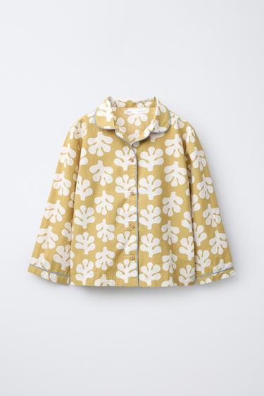 6-14 YEARS/ SHAPES PRINT SHIRT AND TROUSERS PYJAMAS - Green by Zara - Image 1