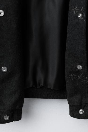 BLOUSON BOMBER À FLEURS BRODÉES - Anthracite foncé de Zara - Image 7