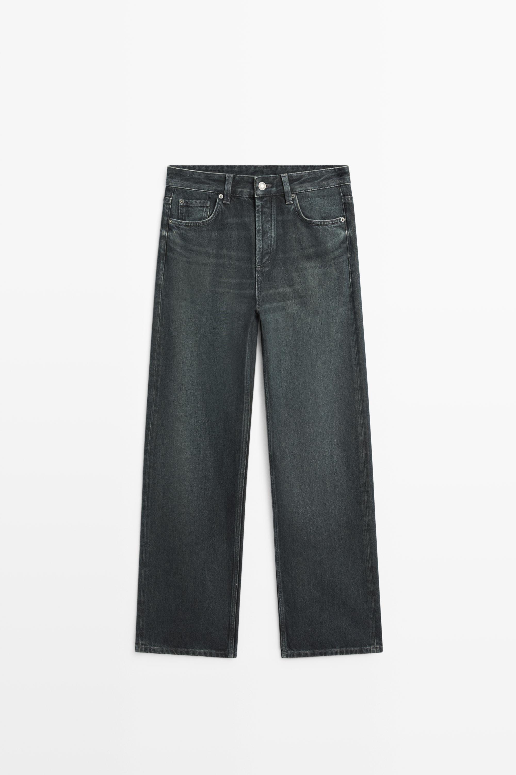 Jean wide leg taille moyenne