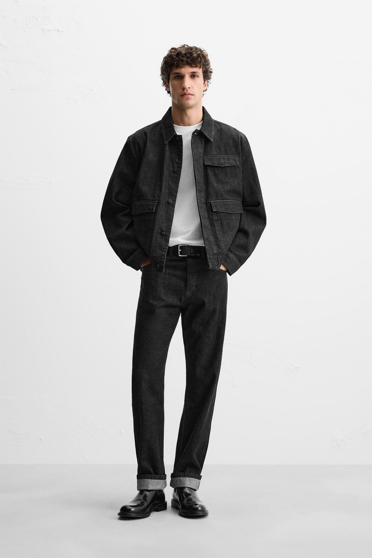 SELVEDGE DENIM OVERSHIRT - Black by Zara