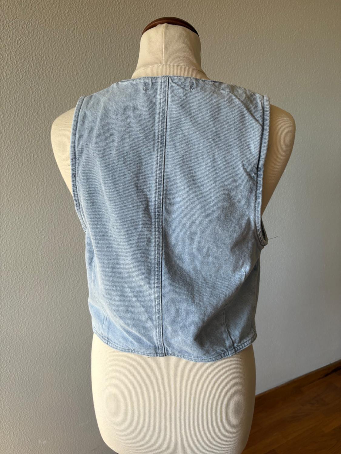 Z1975 DENIM CROPPED WAISTCOAT - Image 4