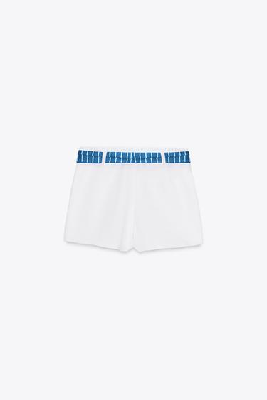 STRIPED SCARF SKORT - White by Zara - Image 1