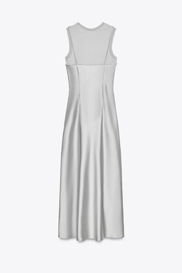 ROBE SATINÉE BIMATIÈRE LAINE - Grisâtre de Zara - Image 5