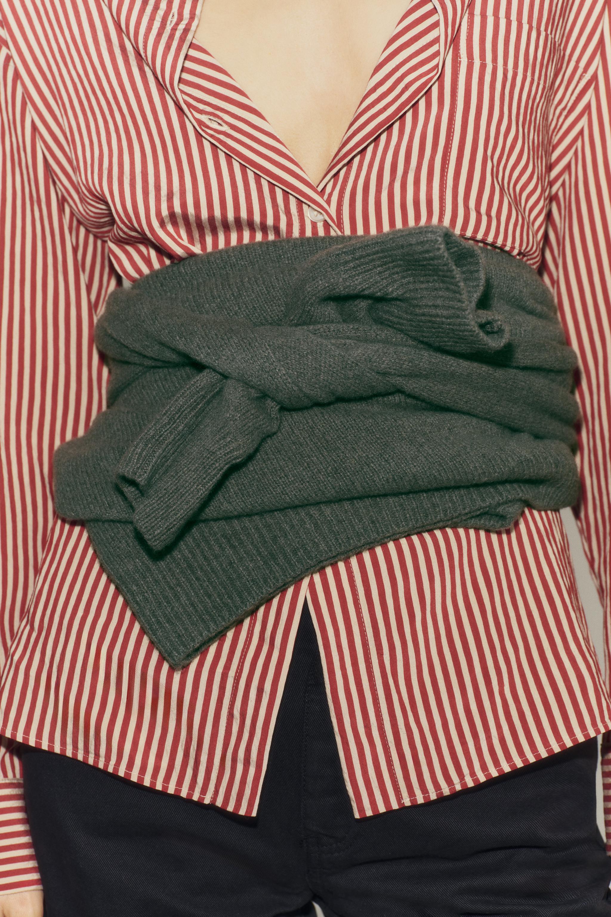Женские рубашки Zara ZW COLLECTION STRIPED POCKET SHIRT — фото 4