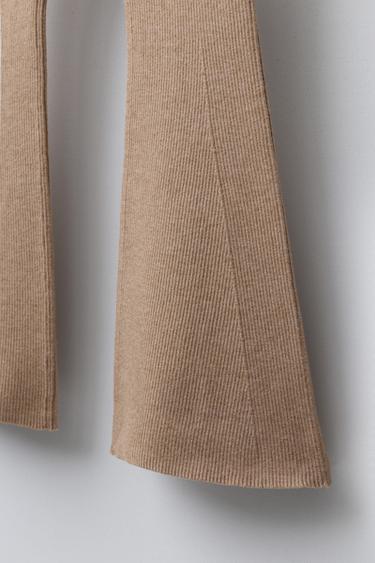 FLARE RIBBED LEGGINGS - Mid-camel by Zara - Image 3