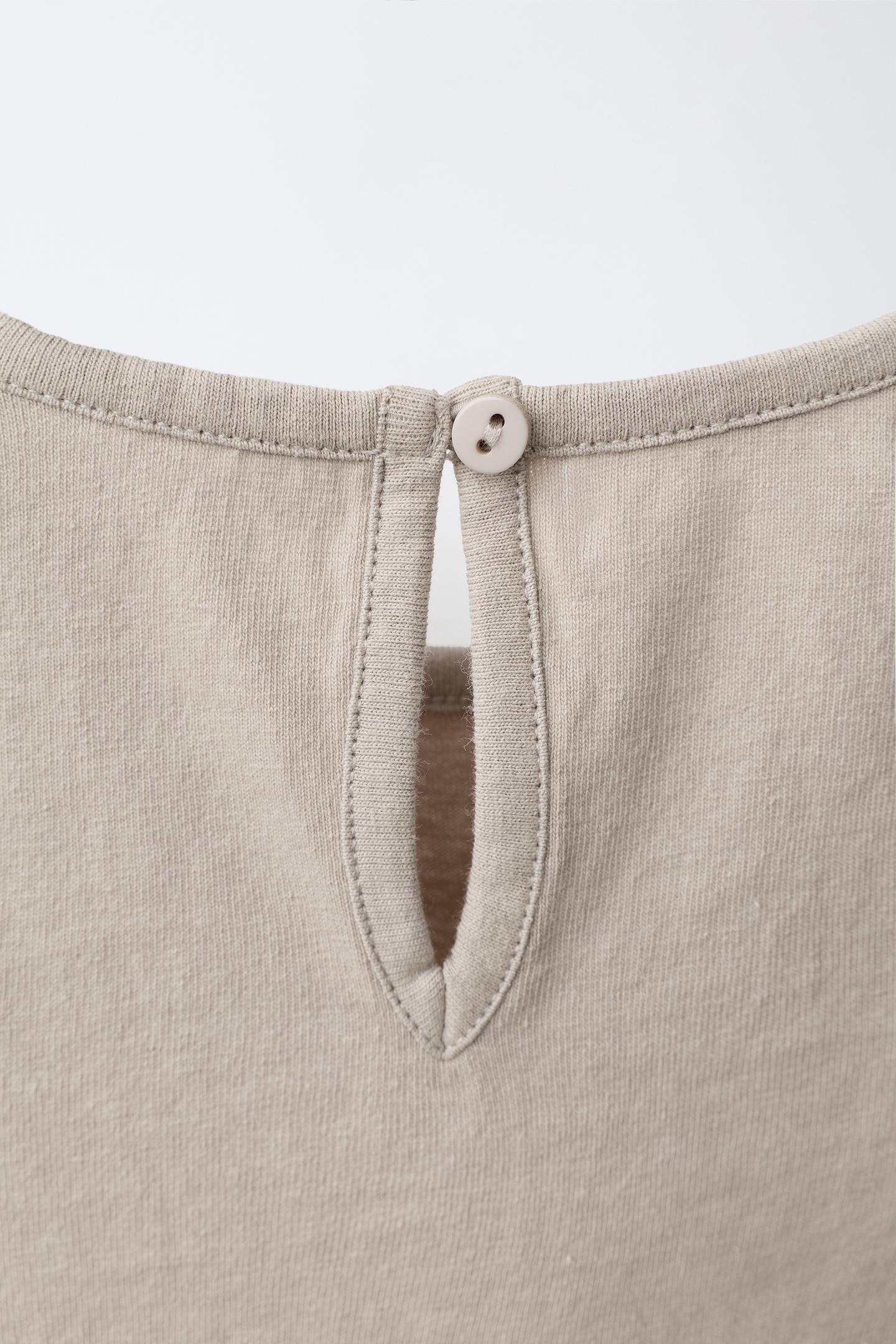 Детский топ Zara Buttoned Sleeveless Top, цвет: Бежевый — фото 4
