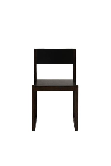 Zara WOOD AND LEATHER FRAME CHAIR - Dark brown