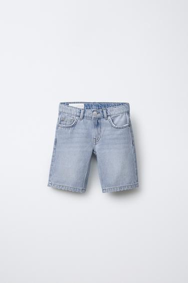 STRAIGHT DENIM BERMUDA SHORTS - Light blue by Zara