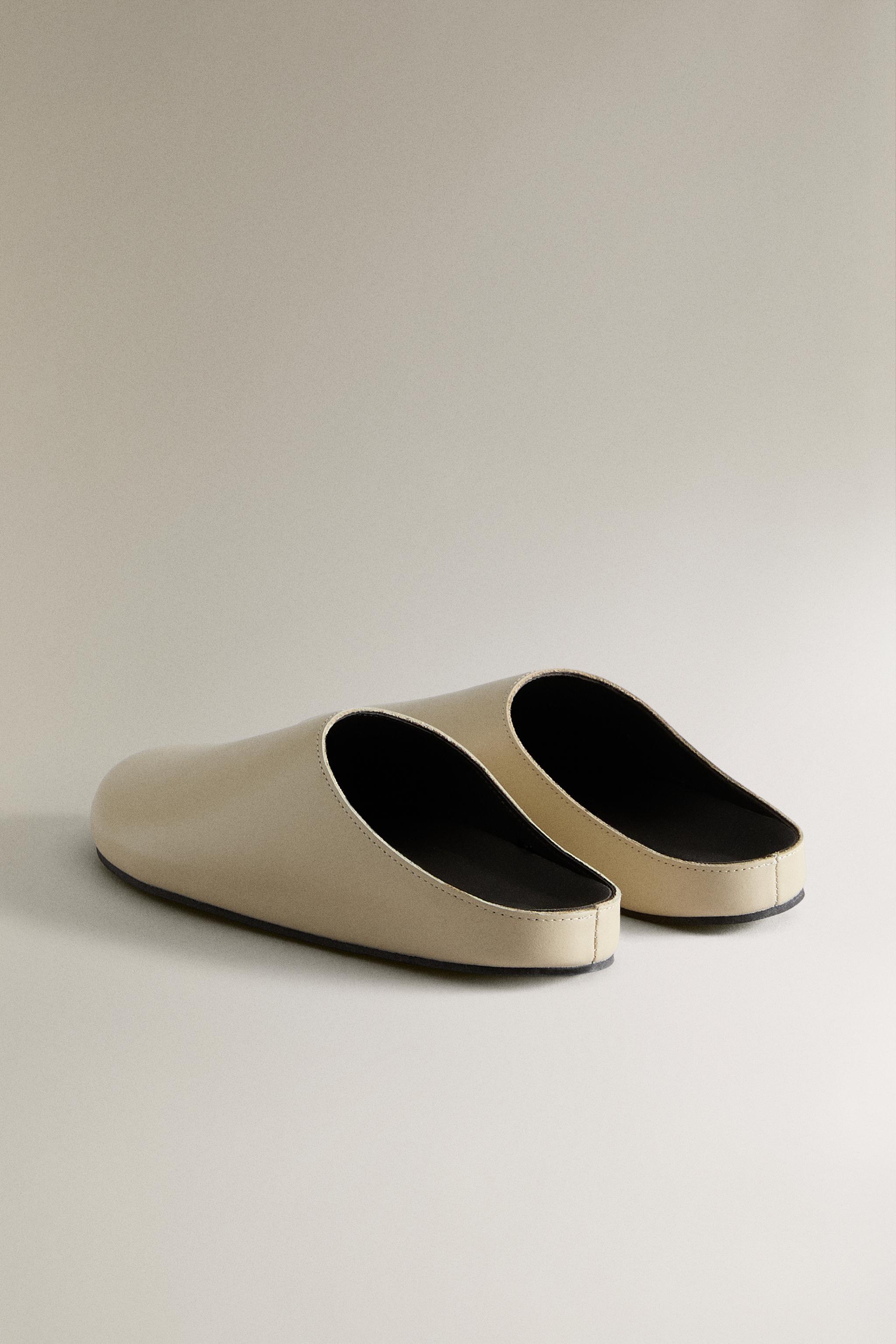 MINIMAL LEATHER MULE CLOG SLIPPERS