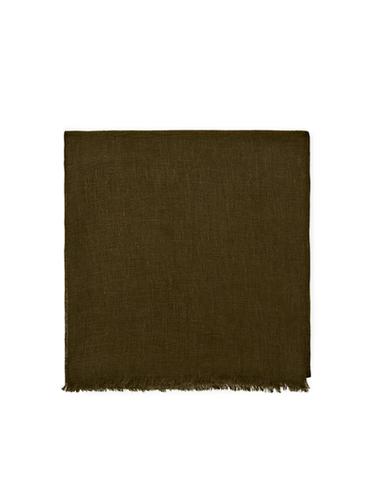 Zara Plain 100% linen scarf - Green