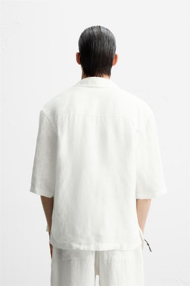KIMONO-HEMD AUS 100 % LEINEN - Weiß von Zara