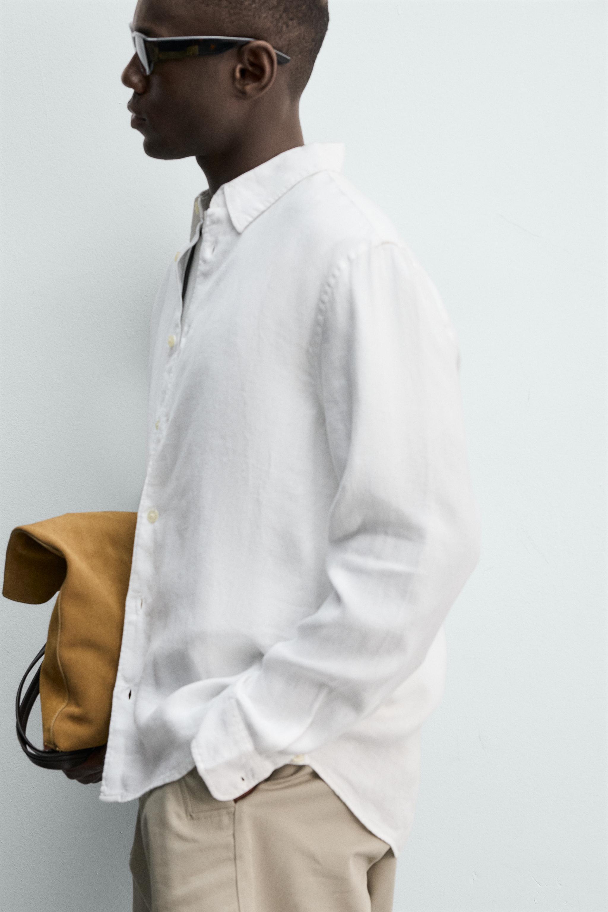 Zara %100 KETEN REGULAR FIT GÖMLEK görsel 6