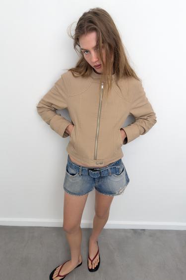 WASHED EFFECT JACKET - camel by Zara
