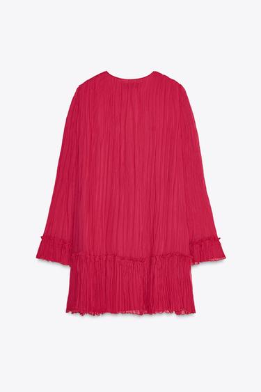 CREASED-EFFECT MINI DRESS - Fuchsia by Zara - Image 5