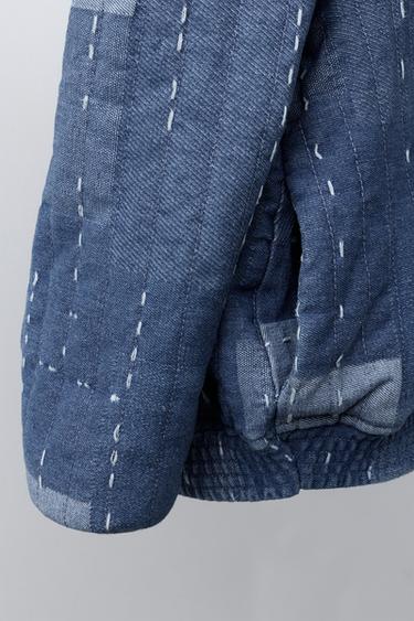 PATCHWORK BOMBER JACKET - Blue / Indigo by Zara - Image 5