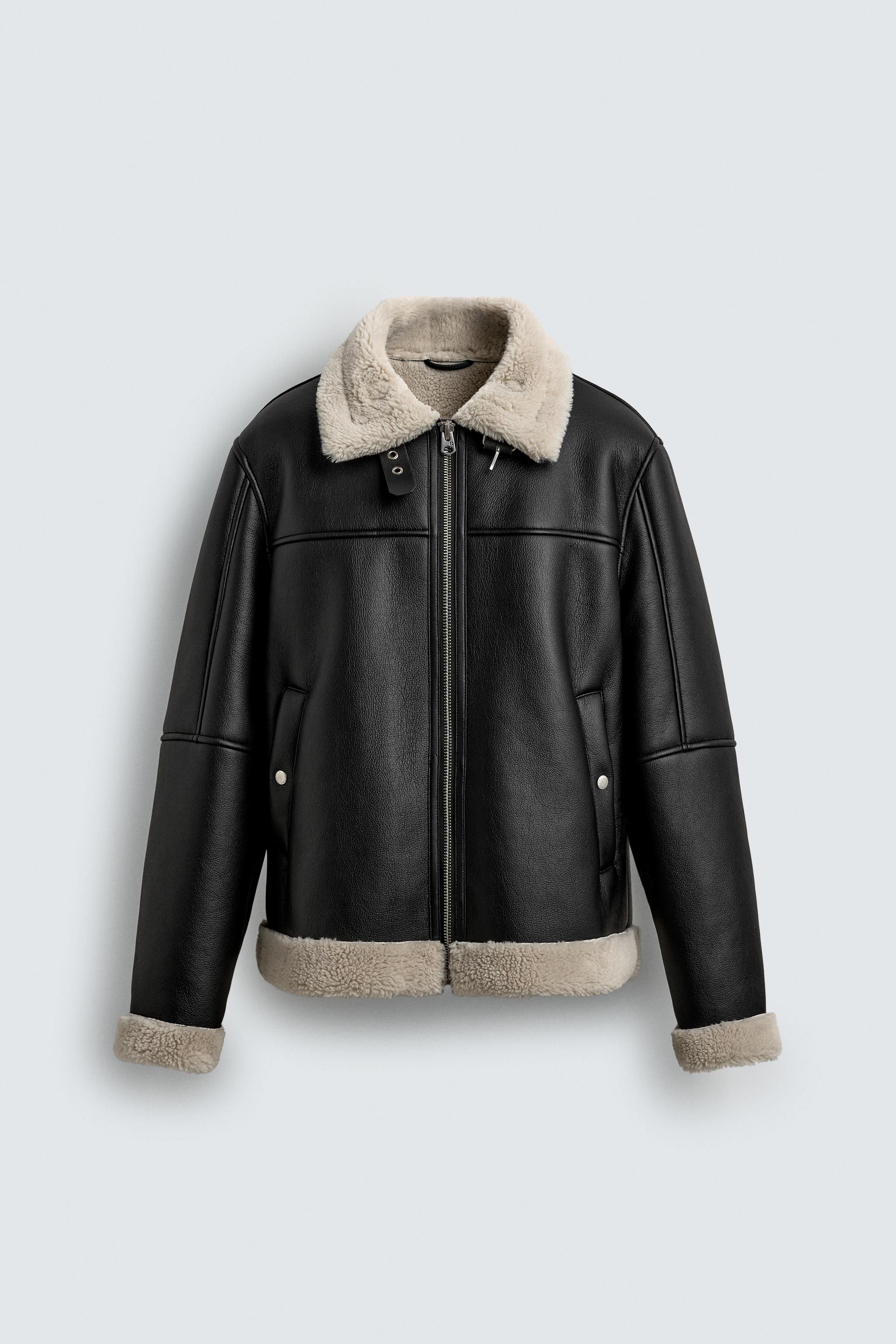 ダブルフェイス フェイクレザー ジャケット - ブラック | ZARA Japan