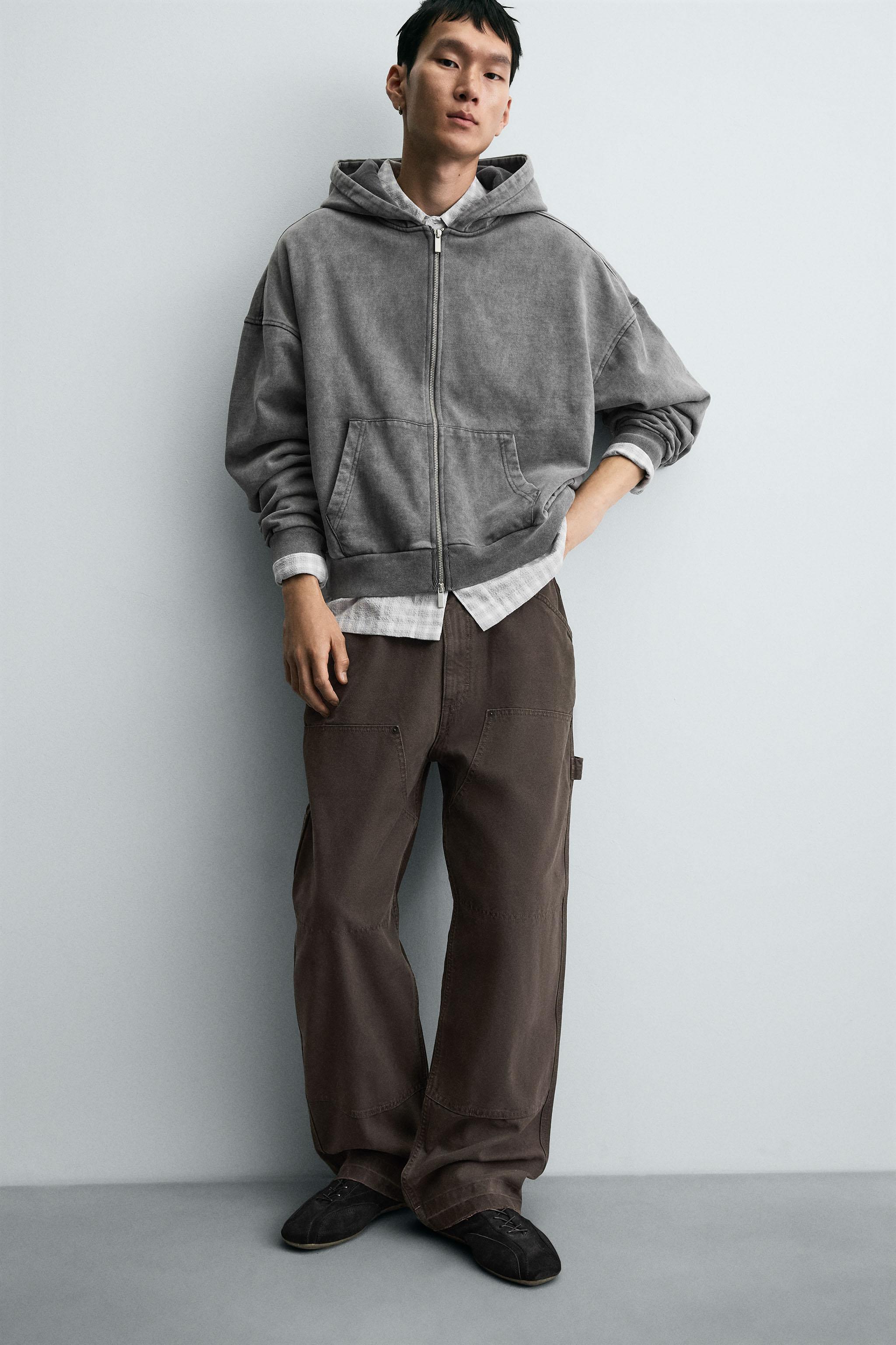 SPLATTER CARPENTER PANTS - Brown | ZARA United States