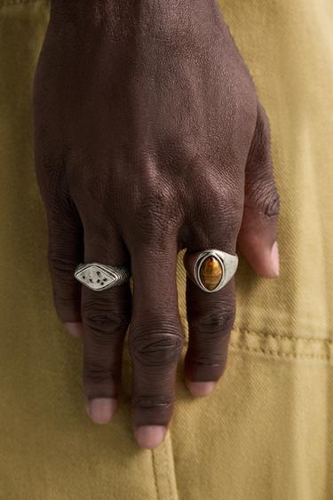 LOT DE 2 BAGUES EN MATIÈRES VARIÉES - Argent de Zara - Image 2
