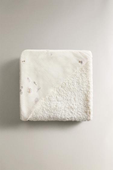 HOODED BABY TOWEL - Ecru by Zara
