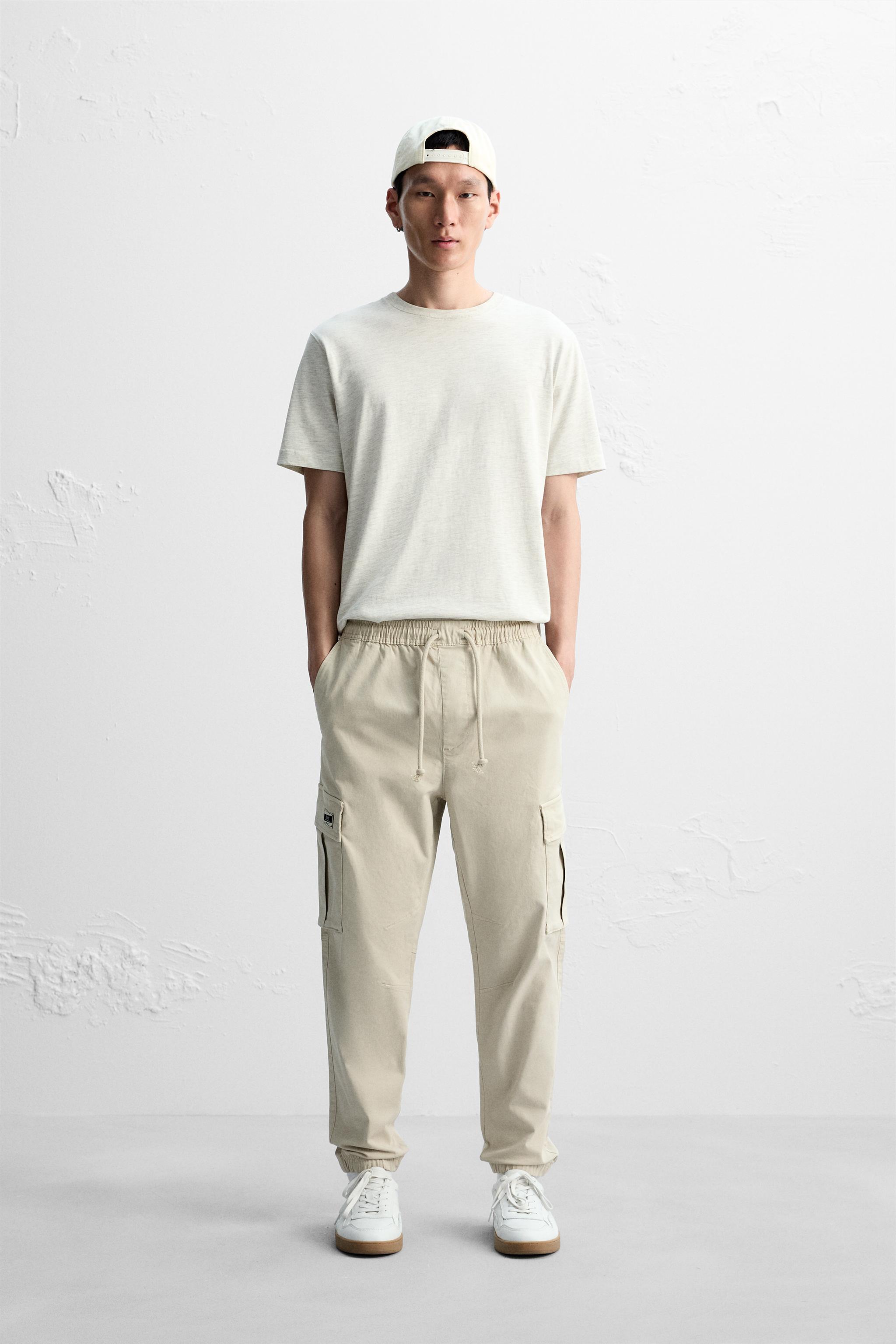 Zara Pantalon Cargo En Beige 31 Hombre