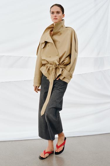 JEANS ZW COLLECTION JUPE-CULOTTE TAILLE MOYENNE À RAYURES - Noir de Zara - Image 3