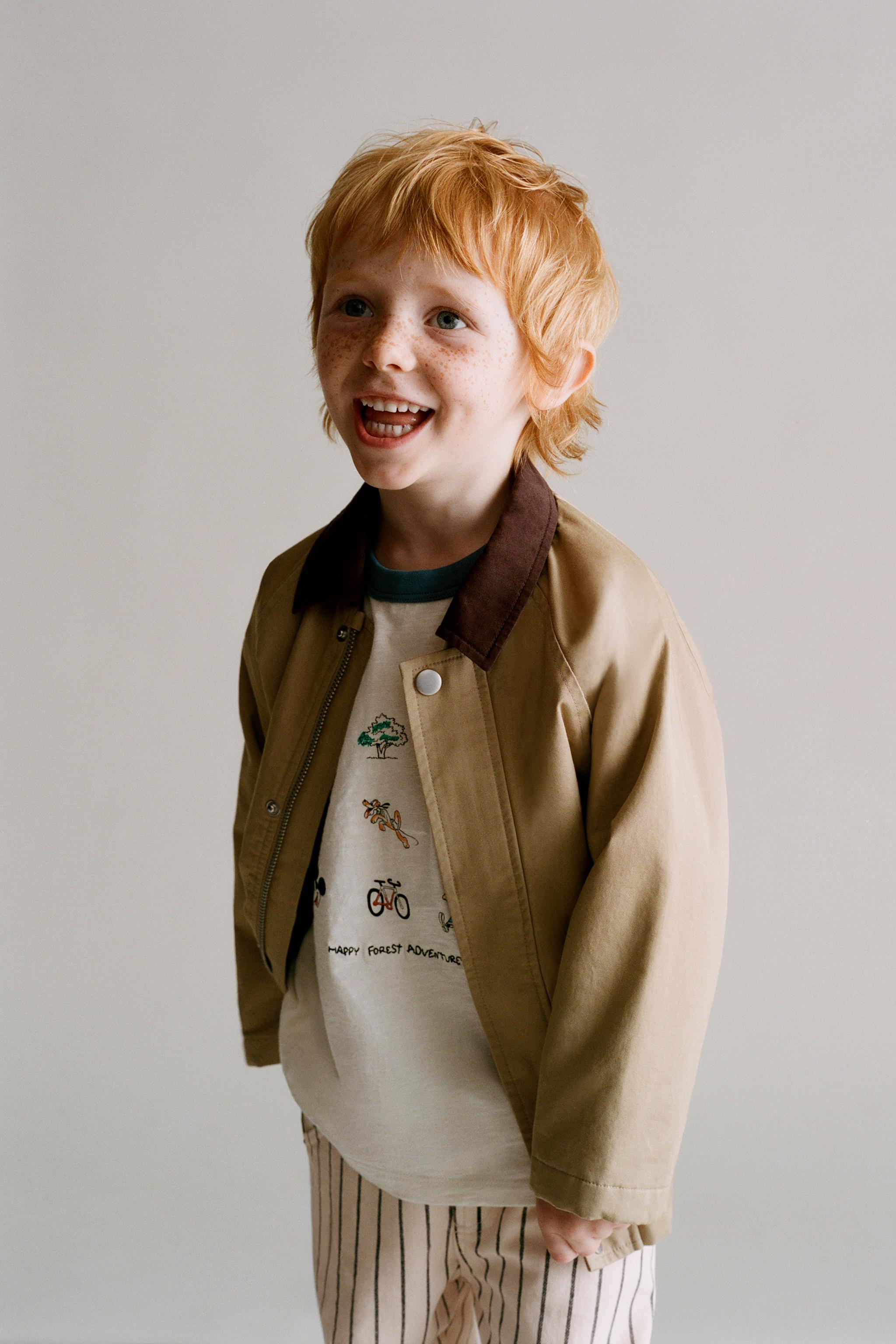 CONTRASTING COLLAR JACKET — taupe brown