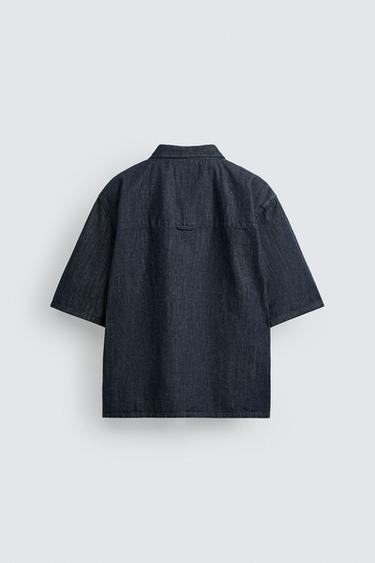 CHEMISE EN DENIM COUPE DÉCONTRACTÉE - Indigo de Zara - Image 7