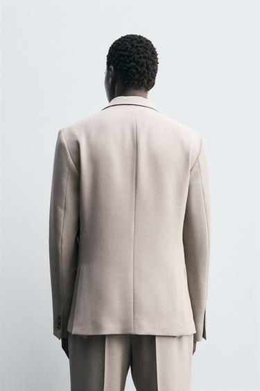 SLIM FIT SUIT BLAZER - Sand / Marl by Zara - Image 2