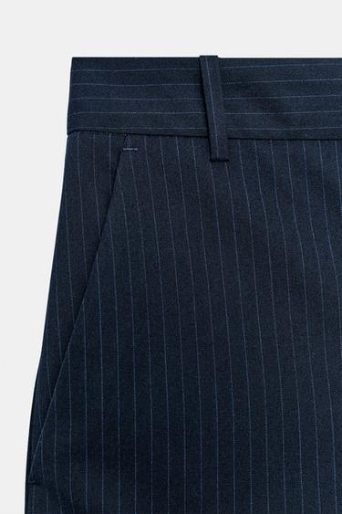 PANTALON À RAYURES ZW COLLECTION - Bleu marine de Zara - Image 8