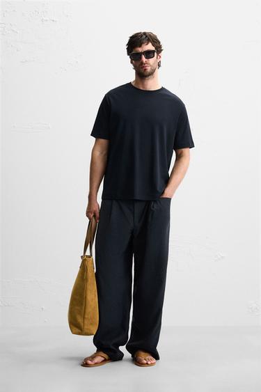 CAMISETA ALGODÓN SUPIMA ® REGULAR FIT - Marino de Zara