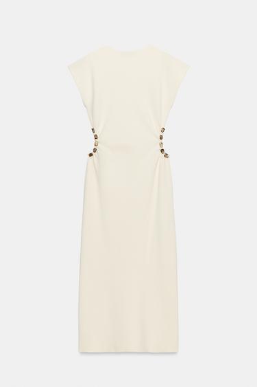 ROBE EN MAILLE CUT-OUT À BOULES - Écru de Zara - Image 6