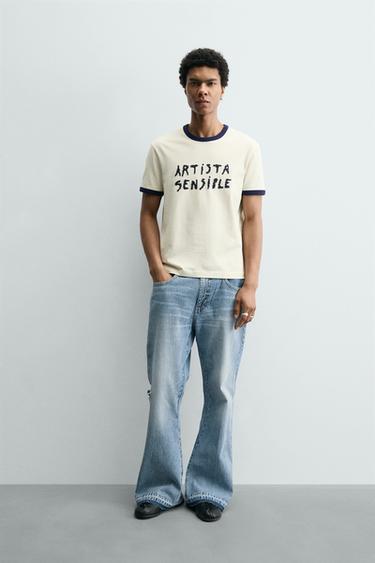 CONTRAST RIB T-SHIRT SAMUEL DE SABOIA X ZARA - Oyster-white by Zara - Image 0