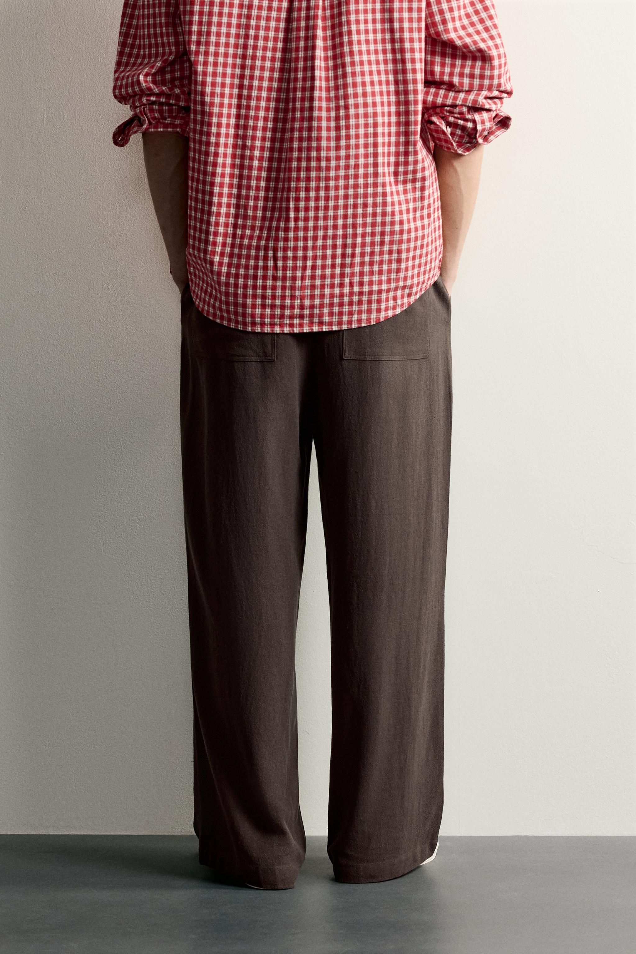 VISCOSE-LINEN RELAXED-FIT PANTS