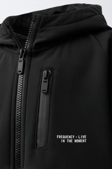 LINED HOODED JACKET - Black by Zara - Image 4