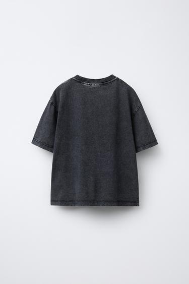 OLIVIA RODRIGO ™ WASHED-EFFECT T-SHIRT - Dark anthracite by Zara - Image 1