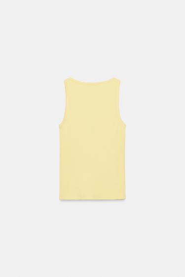 FRONT EMBROIDERED TOP - Yellow by Zara - Image 5
