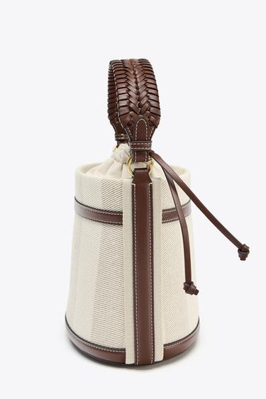 BUCKET CANVAS RAYURES - Beige clair de Zara - Image 4