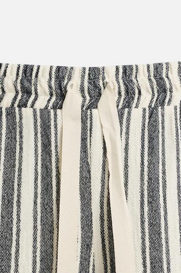 STRIPED JACQUARD TROUSERS - White / Navy by Zara - Image 8