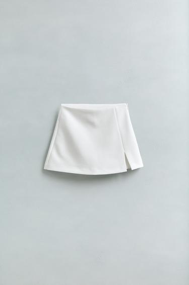 JUPE-SHORT UNIE - Blanc de Zara - Image 4