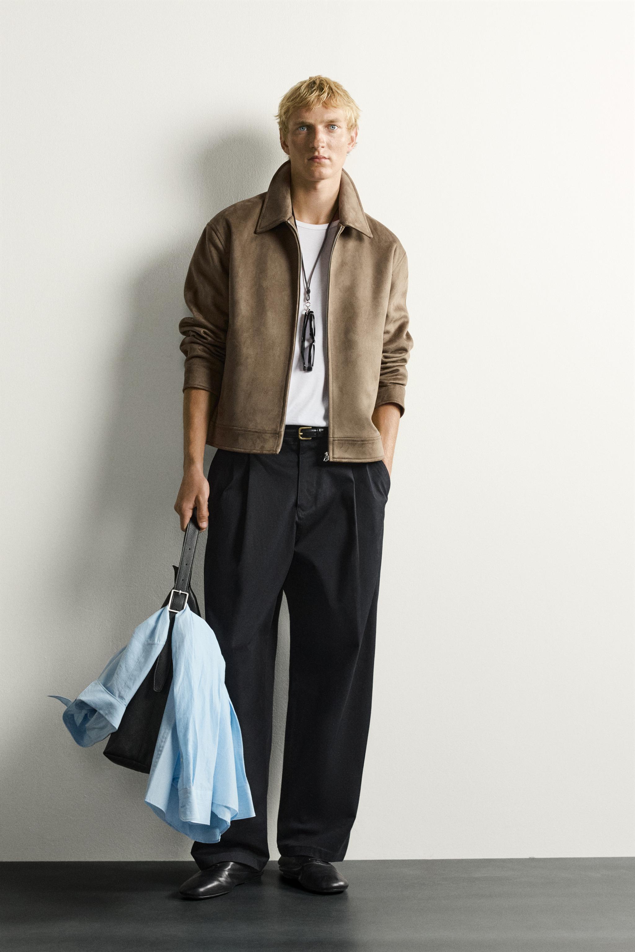 BLOUSON REGULAR FIT EFFET DAIM