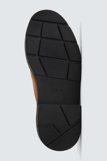 CHAUSSURES EN CUIR AVEC BORDURE - Marron de Zara - Image 3