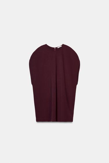 ΚΟΝΤΟ ΦΟΡΕΜΑ INTERLOCK - Κόκκινο κρασιού του Zara