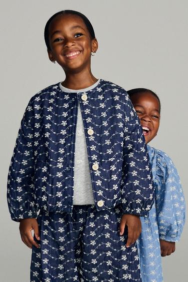 Zara ZARA TIMELESS - 刺繡花朵寬鬆長褲 - 藍色