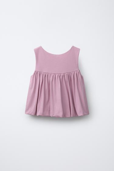 PLAIN BALLOON T-SHIRT - Pink by Zara - Image 1