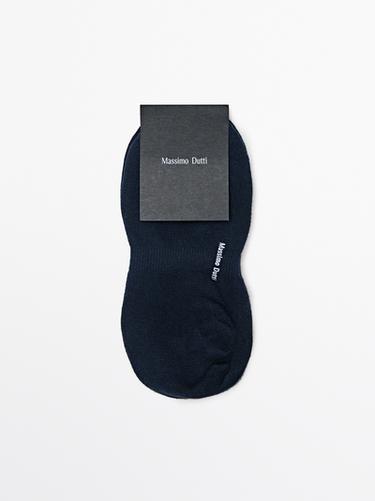 Zara Pack of 3 pairs of no-show cotton blend socks - Navy blue - Image 0