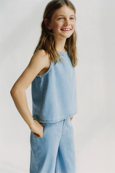 DENIM TOP - Light blue by Zara