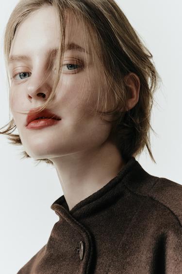 CAZADORA SOFT CRUZADA - Marrón oscuro de Zara